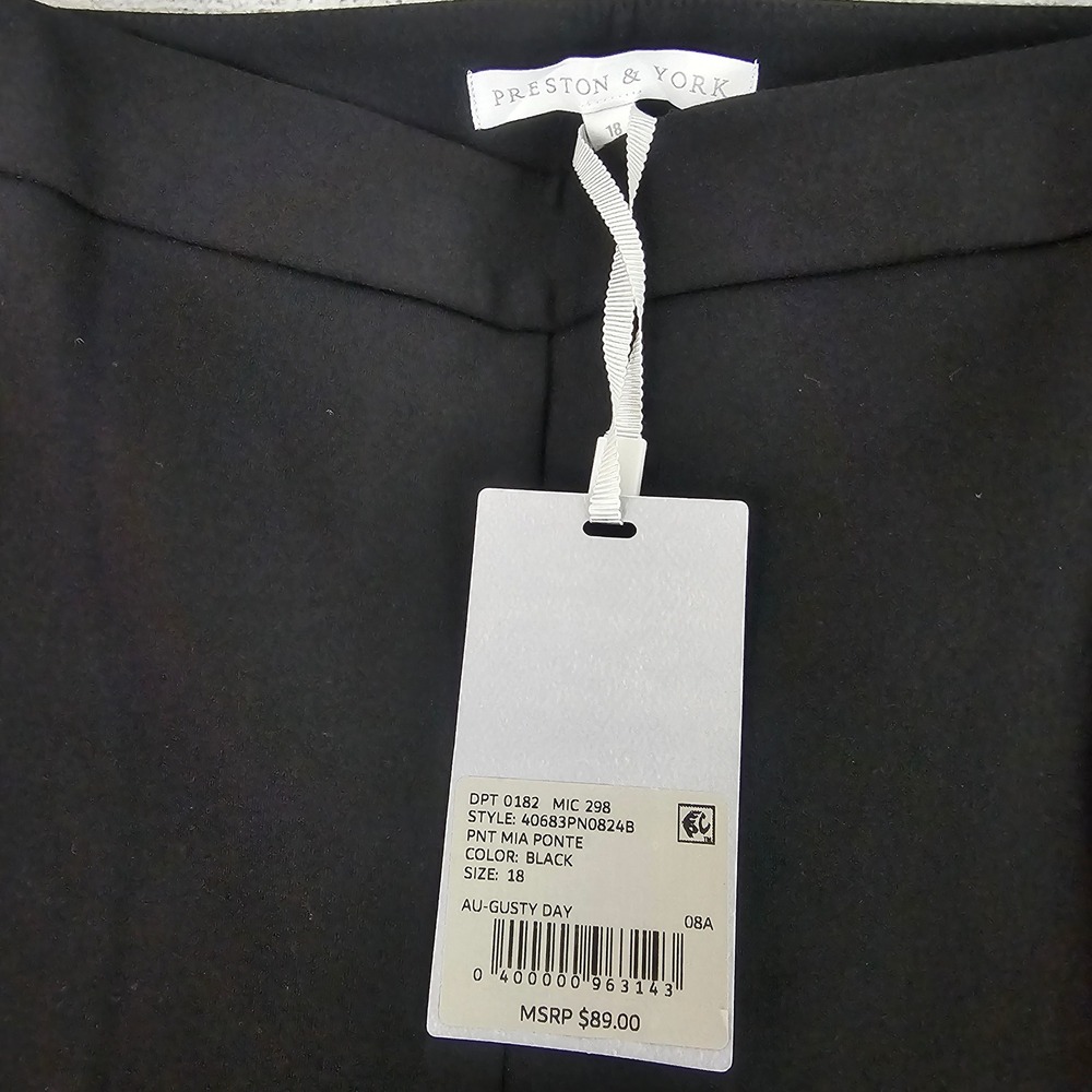 Preston & York 18 Black Mia Ponte Pants Au-Gusty Day Dress Pant Slacks NWT 1534 - Picture 6 of 8